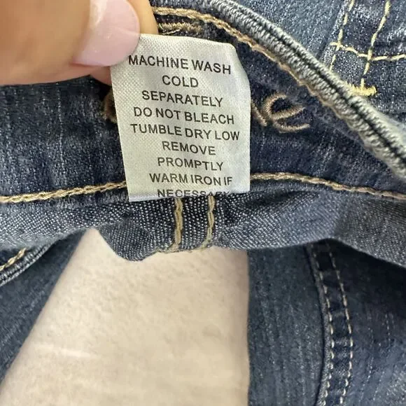 Cache Bootcut Jeans Women’s Blue Denim Stretch Rhinestones Embroidered Sz 2 - Picture 10 of 16